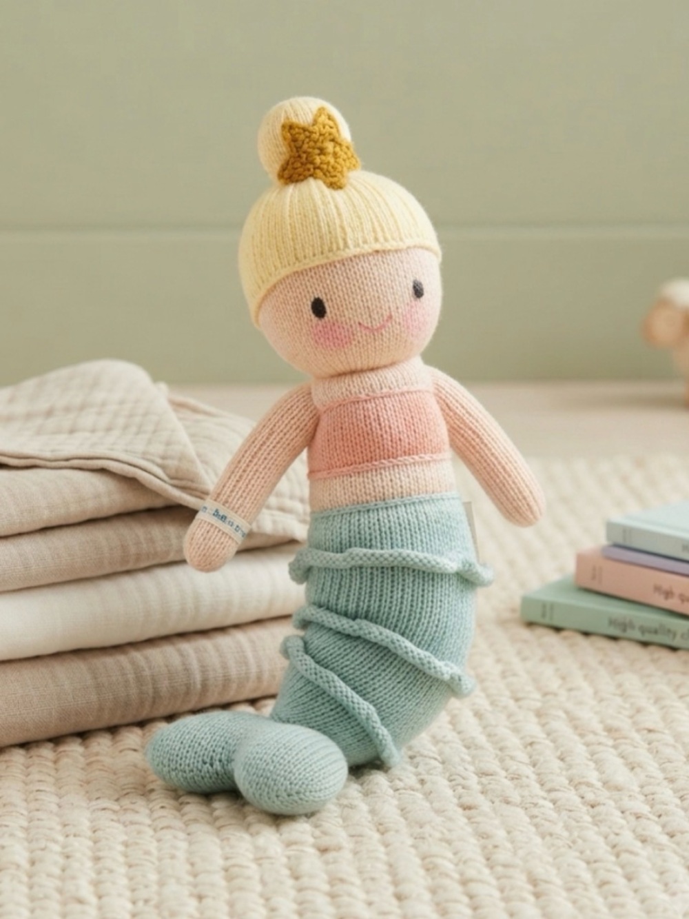 Cuddle + Kind Skye the Mermaid Hand knit Doll Rare